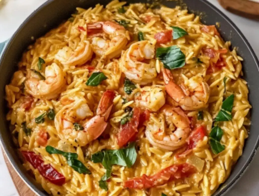 Creamy Garlic Shrimp Orzo