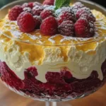 Raspberry Trifle with Custard & Cream