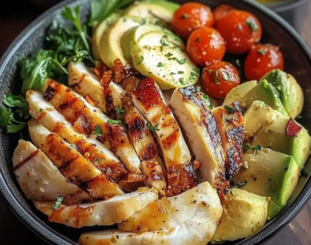 Grilled Chicken Bowl with Avocado & Roasted Veggies