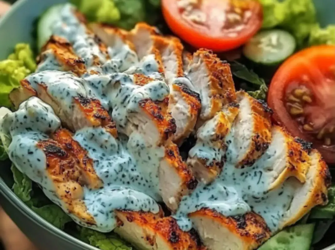 Grilled Chicken Salad with Creamy Herb Dressing