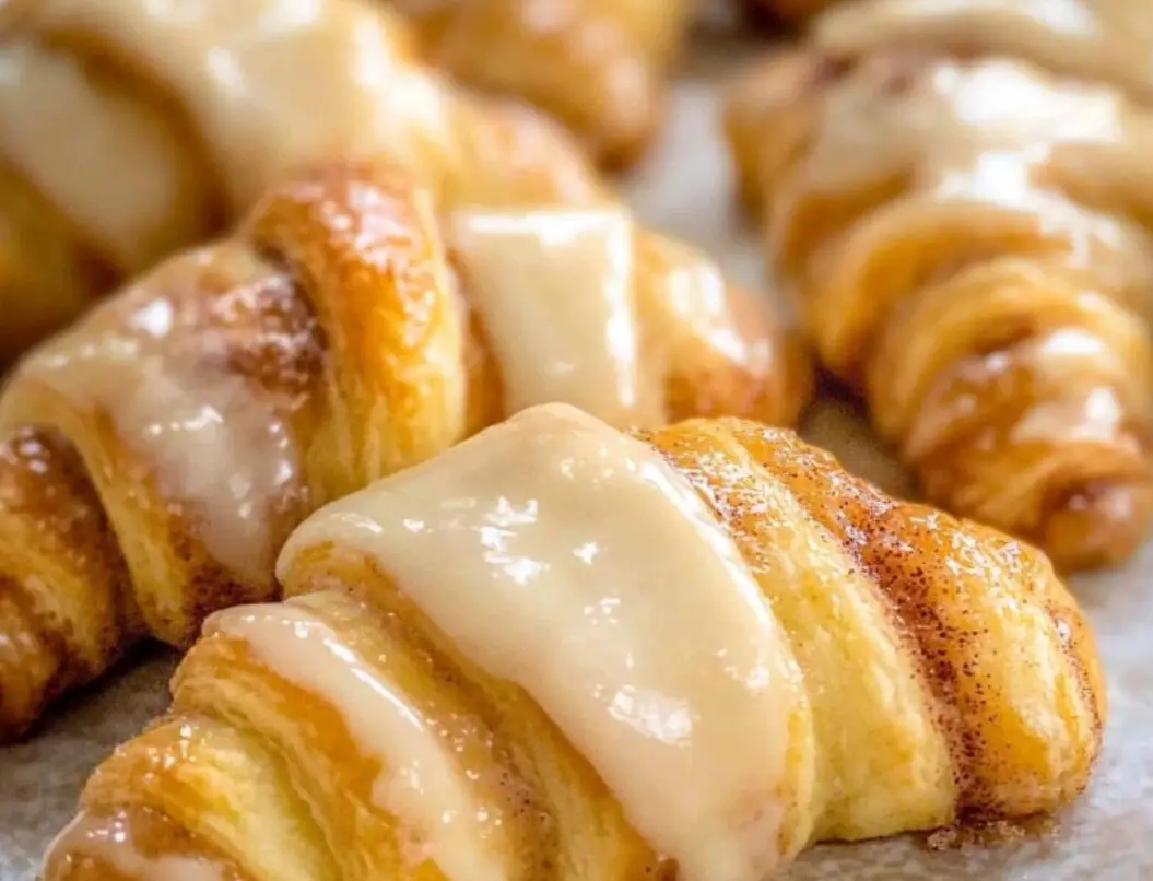 Glazed Cinnamon Crescent Rolls