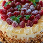 Raspberry Almond Cream Cake