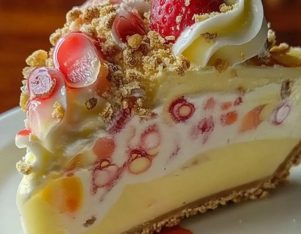 Strawberry Swirl Cheesecake Pie