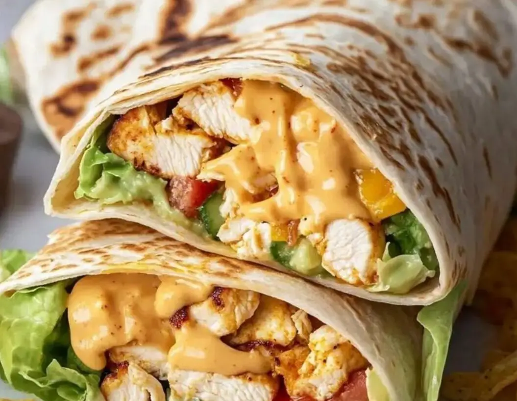 Grilled Chicken Wrap with Spicy Sauce