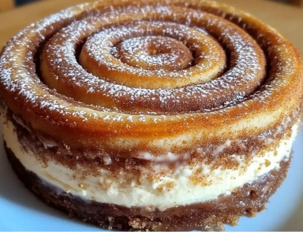 Giant Cinnamon Roll Cheesecake