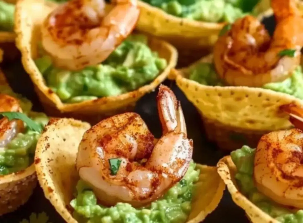 Spicy Shrimp Guacamole Bites