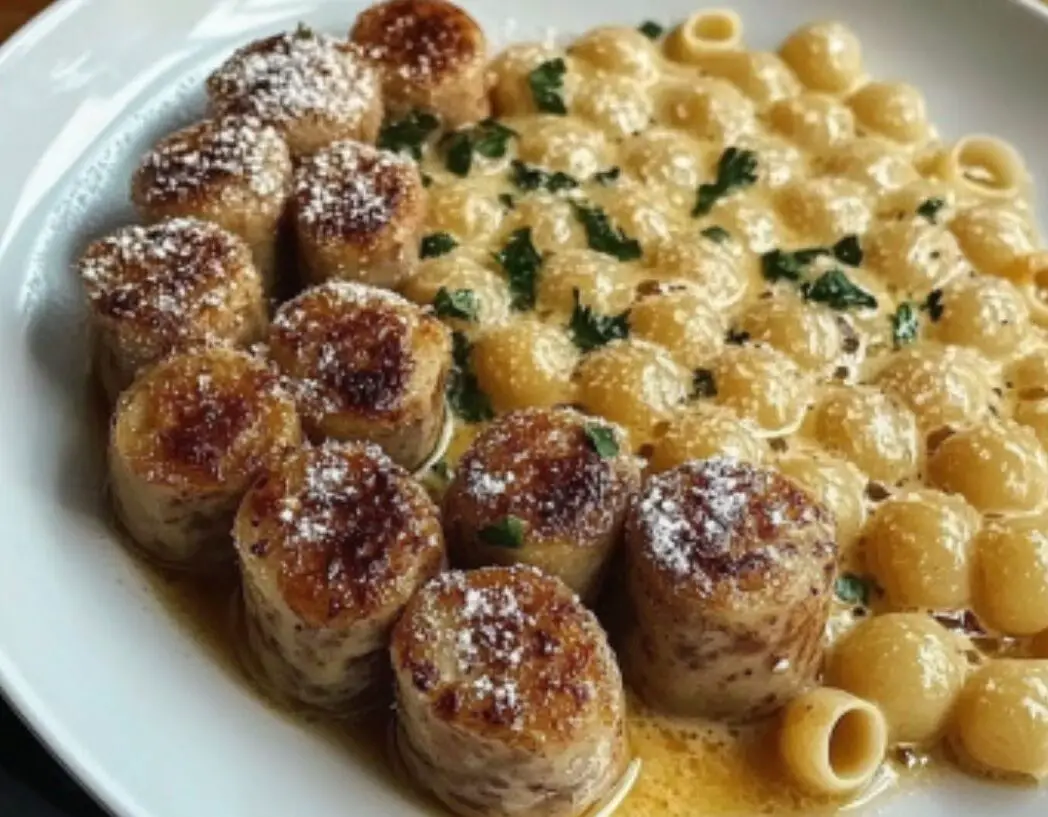 Seared Sausage Bites with Butter Sauce