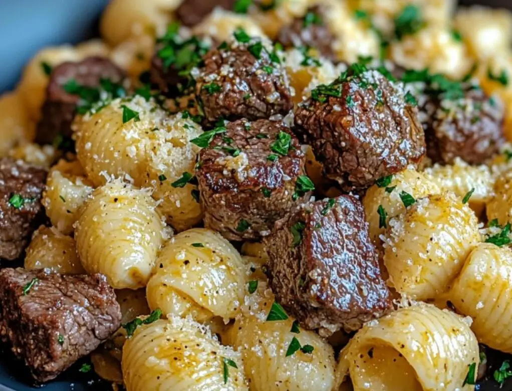 Garlic Butter Steak Pasta