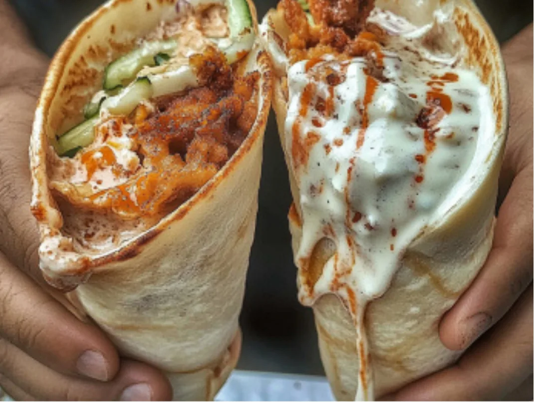 Crispy Chicken Wraps with Spicy Yogurt Sauce