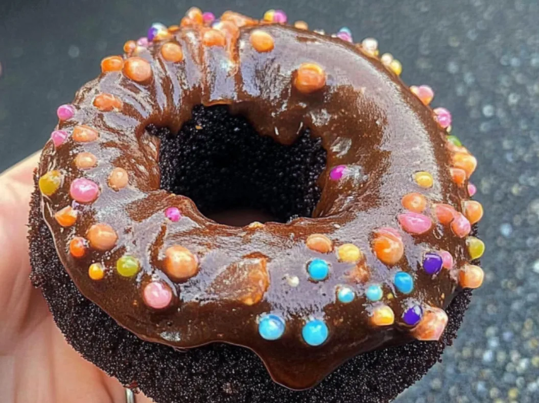 Chocolate Fudge Donut with Sprinkles