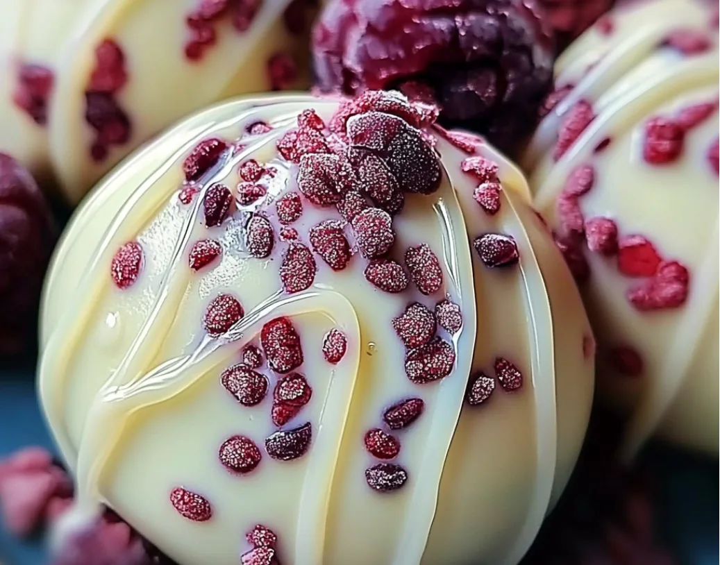 Raspberry White Chocolate Truffles