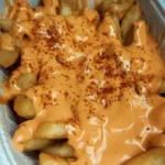 Loaded Cheesy Fries with Spicy Sauce