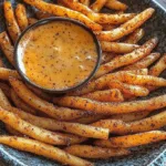 Crispy Seasoned Fries with Honey Mustard Dip