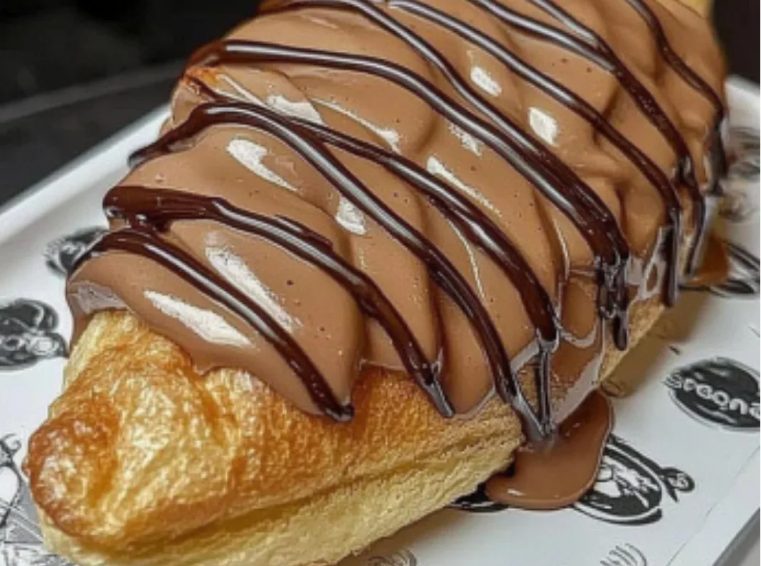 Chocolate Drizzled Croissant
