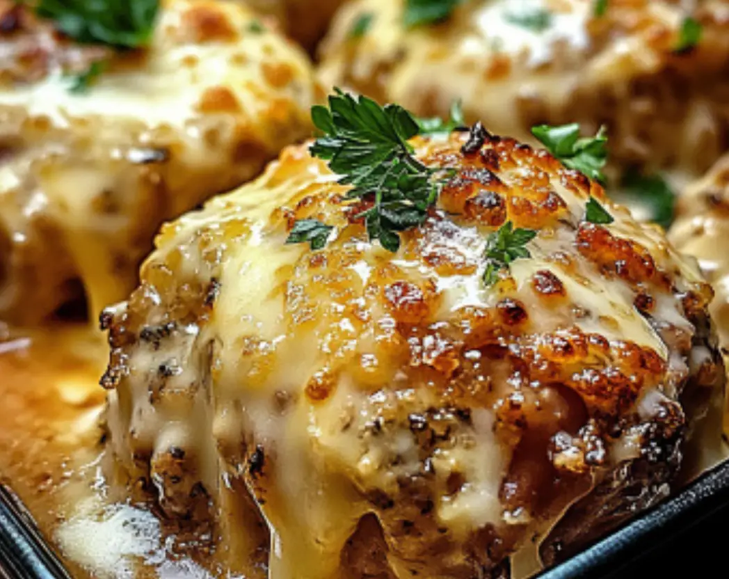 Cheesy Baked Meatballs with Herbs