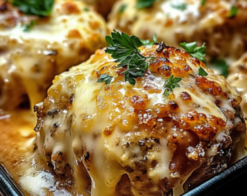Cheesy Baked Meatballs with Herbs