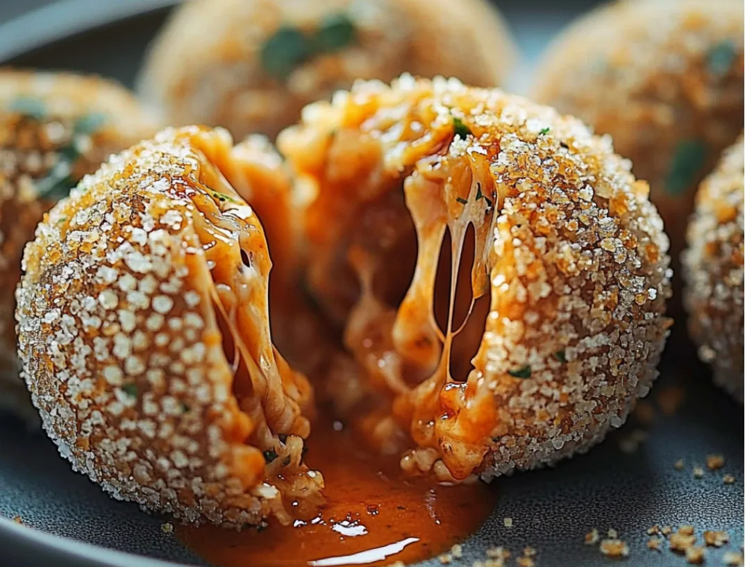 Spicy Mozzarella-Stuffed Arancini Balls