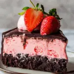 Strawberry Ice Cream Cake with Chocolate Ganache