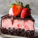 Strawberry Ice Cream Cake with Chocolate Ganache