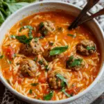 Italian Meatball Orzo Soup
