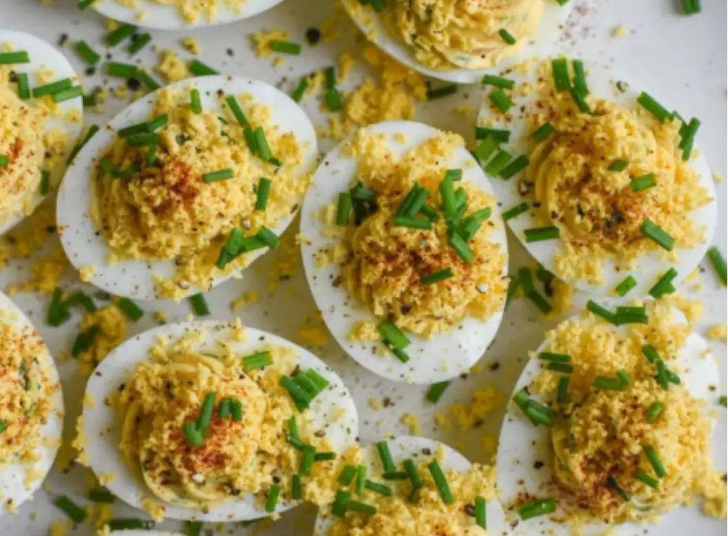 Eggs on a White Ceramic Platter