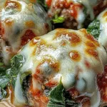 Cheesy Baked Spinach Meatballs
