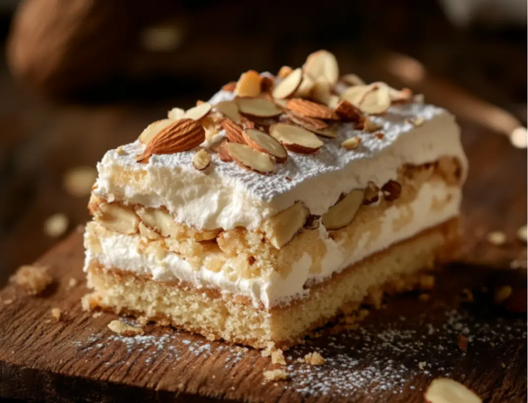 Almond Cream Cake with Whipped Frosting