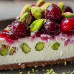 Zesty Lemon-Lime Cherry Pistachio Cheesecake