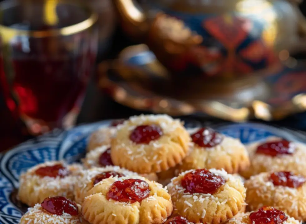 Jam-Filled Coconut Cookies