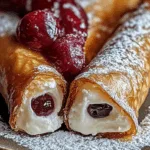 Cherry-Filled Cannoli with Ricotta Cream