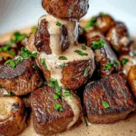 Beef and Mushroom Bites with Sauce