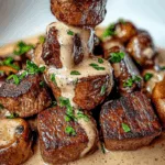 Beef and Mushroom Bites with Sauce
