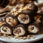 Chocolate-Covered Cannoli Rolls with Nut Crunch