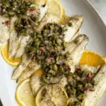 Pan-Seared Sea Bass with Olive and Herb Salsa