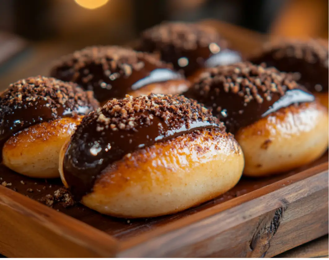 Chocolate Glazed Brioche Buns