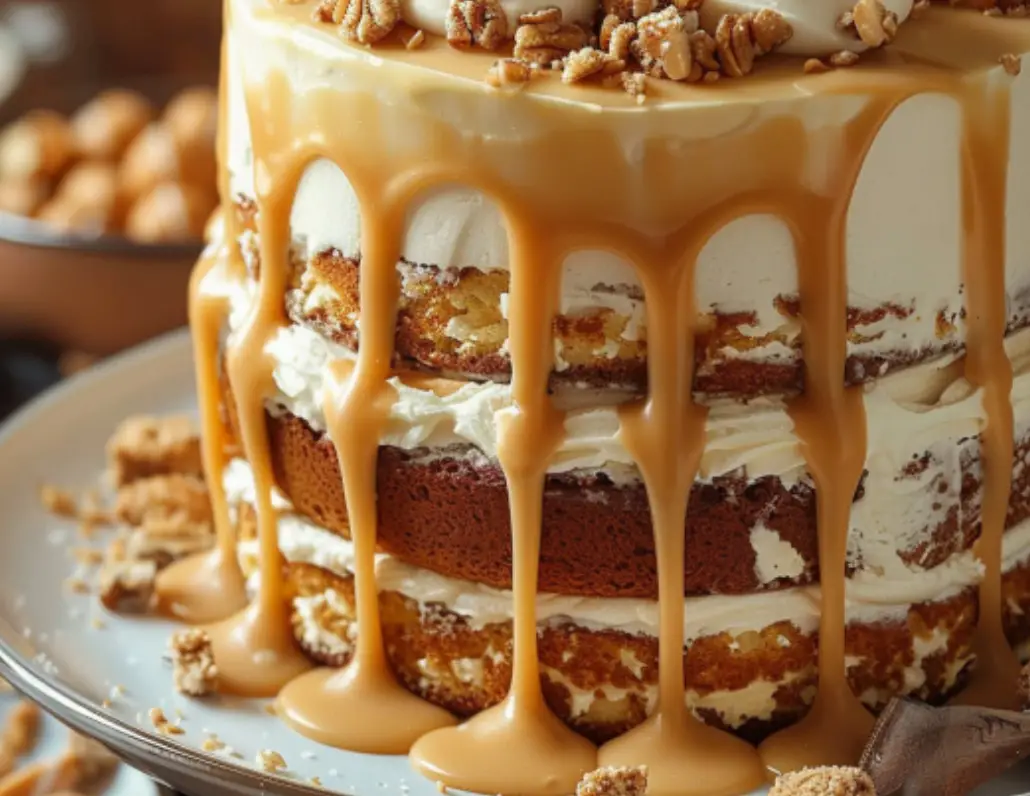Caramel Pecan Layer Cake