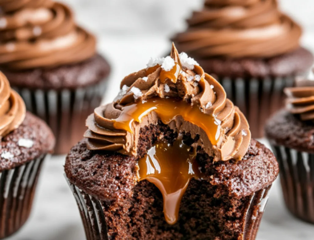 Salted Caramel Chocolate Cupcakes