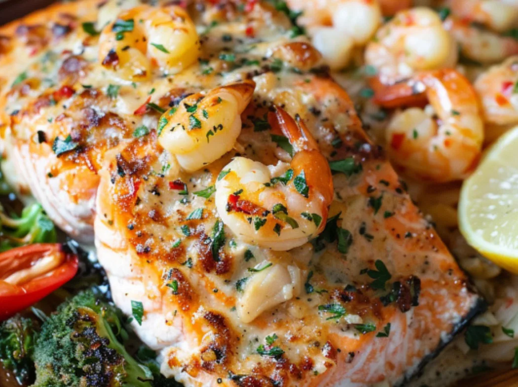 Butter Salmon with Shrimp