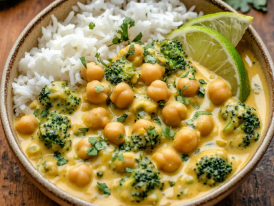 Creamy Chickpea and Broccoli Coconut