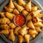 Crispy Vegetable Samosas with Sweet Chili Dip