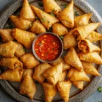 Crispy Vegetable Samosas with Sweet Chili Dip