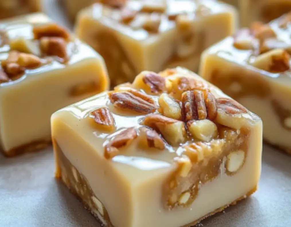 White Chocolate Pecan Fudge Squares