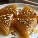 Honey-Soaked Semolina Triangles with Pistachios