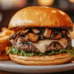 Mushroom Swiss Cheeseburger