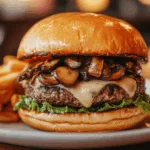 Mushroom Swiss Cheeseburger