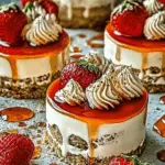 Strawberry Caramel Mini Cheesecakes