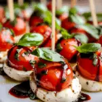 Caprese Salad Skewers with Balsamic Glaze