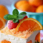 Mandarin Orange Cream Cake with Strawberries