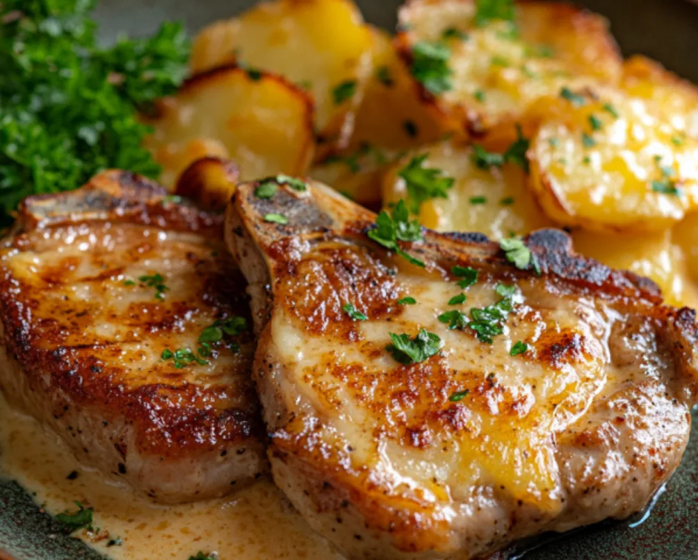 Creamy Garlic Beef Chops