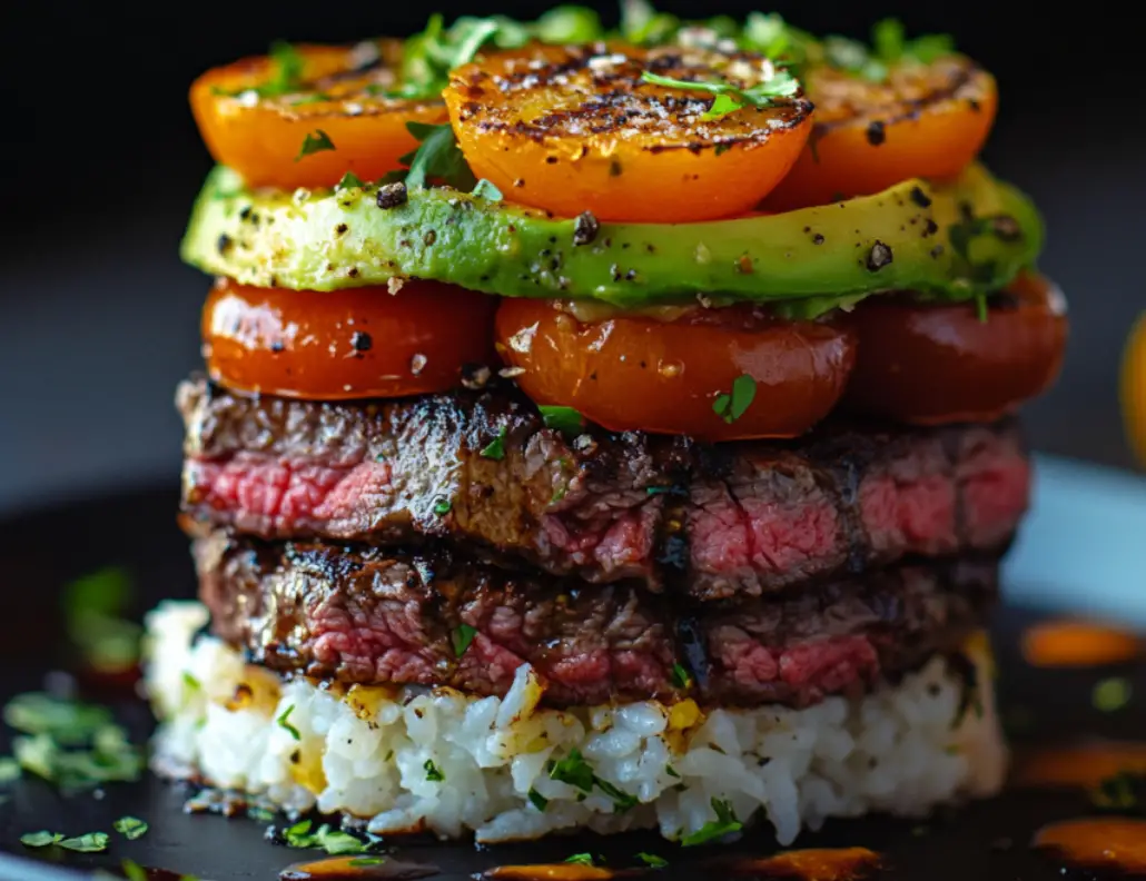 Grilled Steak Stack with Avocado and Tomato